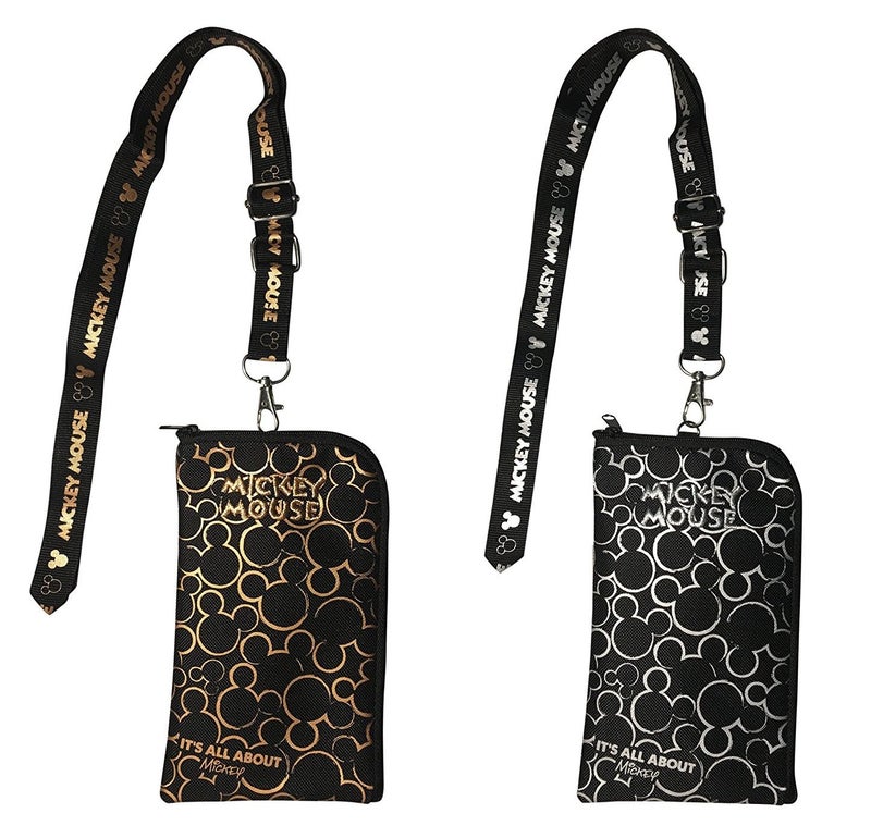 Mirage Set of 2 Disney Mickey Mouse 1x Gold & 1x Silver I.D Holder Wallet Detachable Coin Purse - Image 1